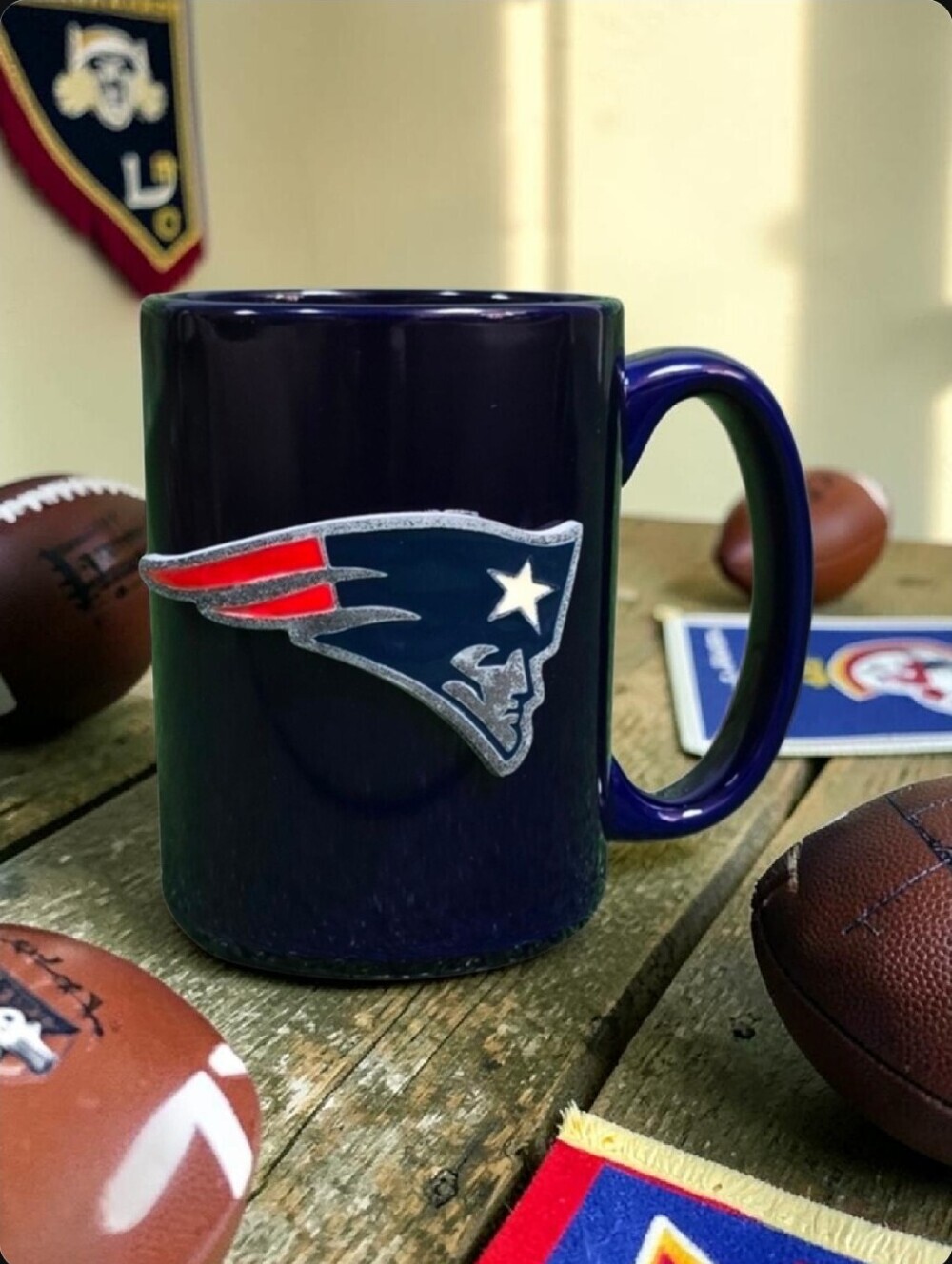 NFL Patriots Ceramic Emblem Coffee Mug | 15fl.oz. | Team Spirit Collectors Item